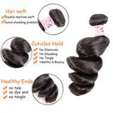 GS Virgin Hair Loose Wave 5×5 Lace Closure and Brazilian Hair Braid Loose Weave 3 Bunch Cabello Series
