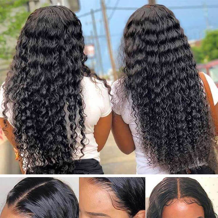 GS Virgin Hair Deep Curly  Frontal Wig 4X4 HD Closure  Straight Lace Front Wig  Hd Lace  Brazilian Hair