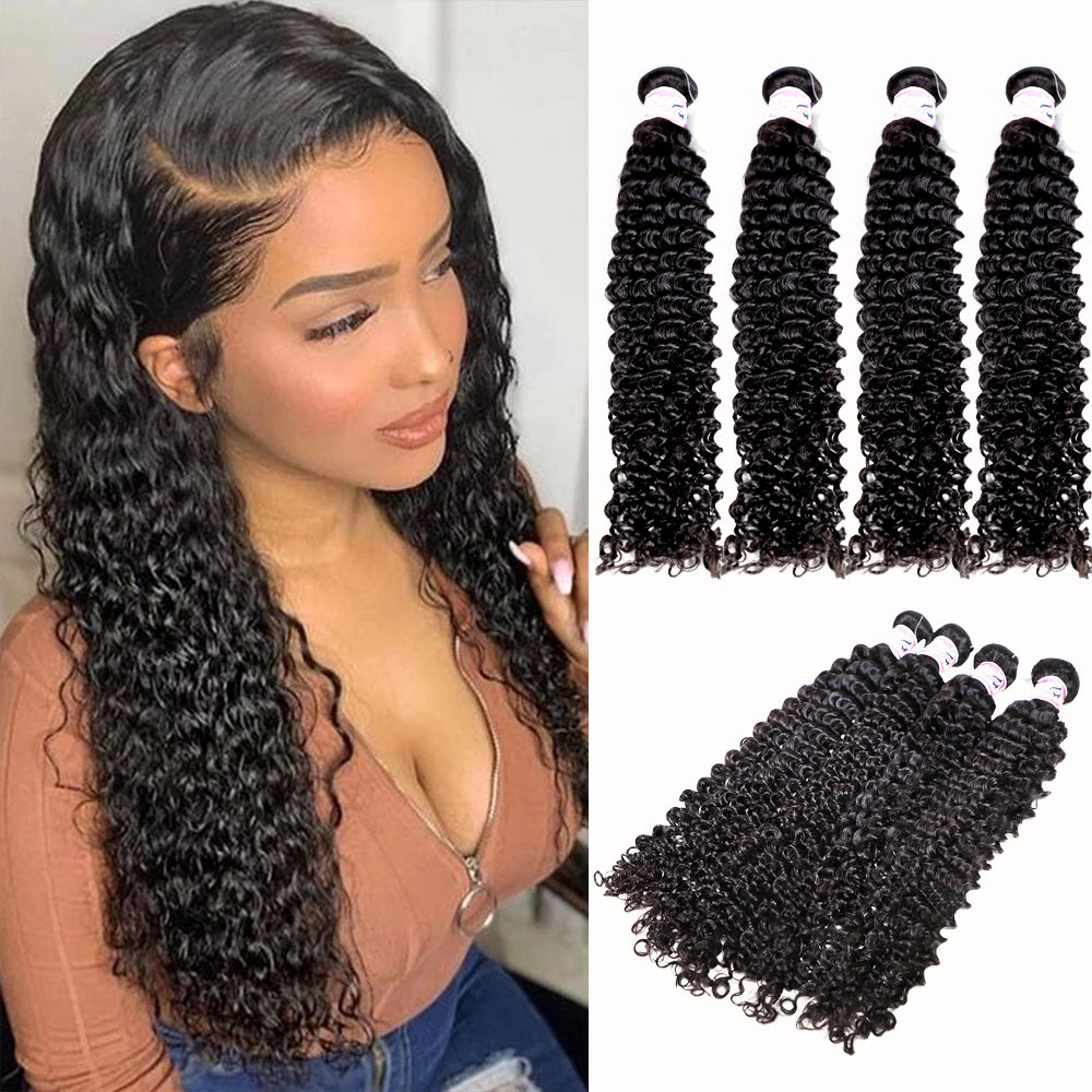 GS Virgin Hair Peruvian Deep Curly Virgin Hair Weaves 4pcs/pack Cabello Series