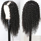 GS Virgin Hair U Part Wig Brazilian Hair Deep Curly Wig Natural Color 100%Vrigin Hair Cabello Series