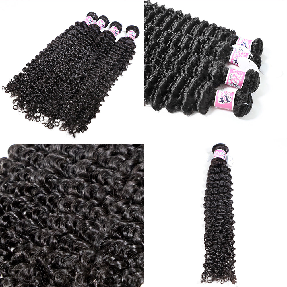 GS Virgin Hair Cabello Series 3 Bundles Peruvian Deep Curly Virgin Hair Weave