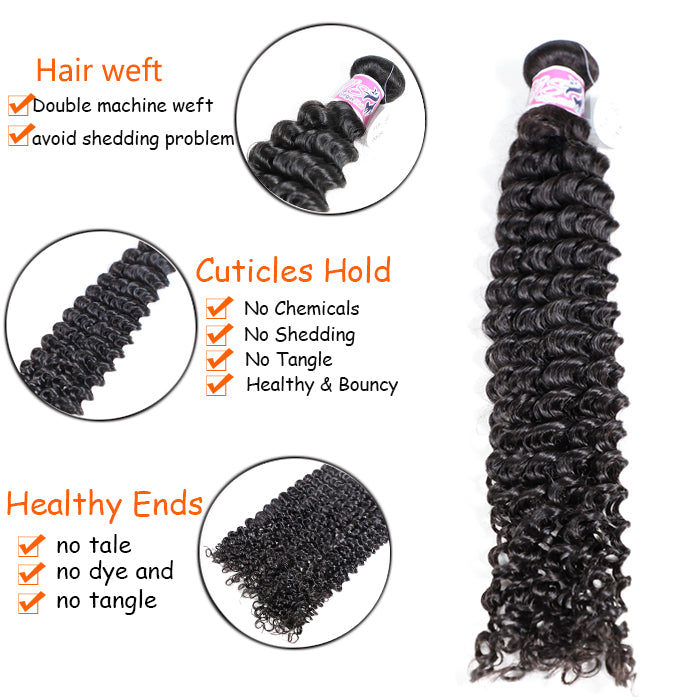 GS Virgin Hair Brazilian Deep Curly Virgin Hair 4pcs/pack