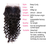 GS Virgin Hair Deep Curly 4 Bundles with 5x5 Free Part HD Lace Closure Natural Black