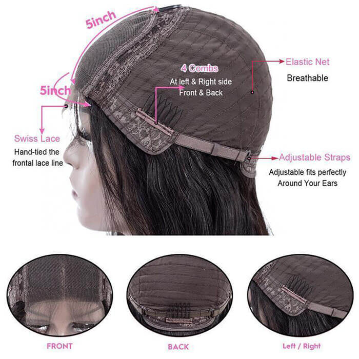 GS Virgin Hair Loose Wave Wigs 5*5 Closure Wigs Brazilian Lace Closure Wigs For Sale