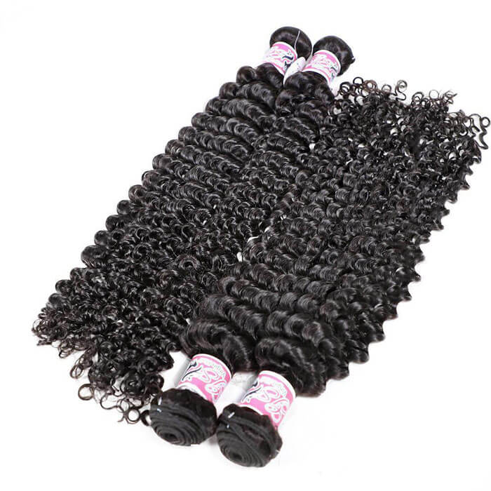 GS Virgin Hair 4Pcs/pack Indian Human Virgin Deep Curly Hair Weaves Cabello Series