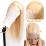 GS Virgin Hair Cabello Series 150% Density Virgin Human Hair Soft Long 613 Blonde Straight 13X4 Lace Frontal Wig