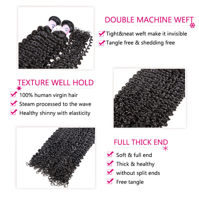 GS Virgin Hair Cabello Series 3 Bundles Peruvian Deep Curly Virgin Hair Weave