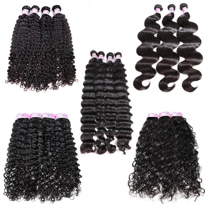 GS Virgin Hair 4Pcs/pack Indian Human Virgin Deep Curly Hair Weaves Cabello Series