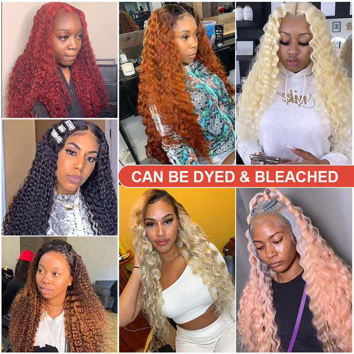 GS Virgin Hair 13X4 Transparent Deep curly Upgrade Lace Frontal  Natural Color