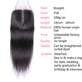 GS Virgin Hair Straight Hair 4 Bundles with 4X4 HD Lace Closure Middle Part ,Natural Black 100% Virgin Hair