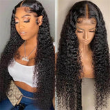 Gs Virgin Hair 5x5 Swiss Lace Front Wigs Breathability 180% Density Curly Wigs With Natural Hairline Human Hair Wig