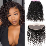 GS Virgin Hair Water Wave Weave 3pc And 13*4 Lace Frontal Closures Natural Wave