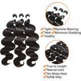 GS Virgin Hair Brazilian Body Wave Human Virgin Hair 4pcs/pack Blue Series