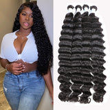 GS Virgin Hair Brazilian Deep Wave Human Virgin Hair 4 Bundles Blue series