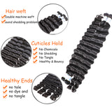 GS Virgin Hair Brazilian Deep Wave Human Virgin Hair 4 Bundles Blue series
