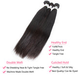 GS Virgin Hair 4 Bundles Brazilian Virgin Straight Hair Weaves Blue Series