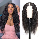 GS Virgin Hair U Part Wig Brazilian Hair Deep Curly Wig Natural Color 100%Vrigin Hair Cabello Series