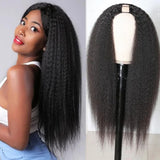 GS Virgin Hair U Part Wig Brazilian Hair Yaki Straight Wig Natural Color 100% Human Hair U Part Wigs