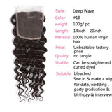 GS Virgin Hair Free Part HD Lace Closure 5x5 With 3 Bundles Deep Wave