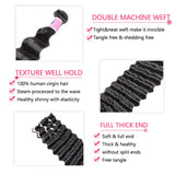 GS Virgin Hair  Deep Wave 4 Bundles With 5x5 Free Part HD Lace Closure Natural Black