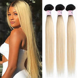 GS Virgin Hair 9A 1B/613 Honey Blonde Straight Virgin Human Hair 3 Bundles Ombre