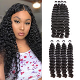 GS Virgin Hair  Peruvian Deep Wave Human Virgin Hair 4 Bundles Blue series
