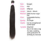 GS Virgin Hair 5X5 HD Lace Closure With 4 Bundles Straight Hair 100% Transparent Lace Closure Invisible Knots Cabello Series