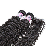 GS Virgin Hair Transparent Deep Curly Human Hair 3 Bundles With Lace Closure Virgin Hair Curly Bundles  Natural Black  Cabello Series