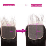 GS Virgin Hair 6x6 Transparent Lace Closure Body Wave  Middle  Part Hair Invisible Knots Cabello series