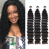 GS Virgin Hair 3pcs/pack Deep Wave Brazilian Human Hair Weave