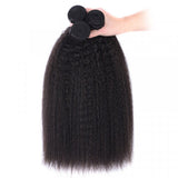 GS Virgin Hair Kinky Straight Hair 3 Bundles With a Brazilian Kinky Straight Hair 4x4 Lace Closure
