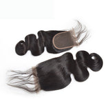 GS Virgin Hair  4*4 5*5 HD Free Part Lace Closure Body Wave Transparent Lace Closure Cabello Series