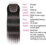 GS Virgin Hair 5X5 HD Lace Closure With 4 Bundles Straight Hair 100% Transparent Lace Closure Invisible Knots Cabello Series