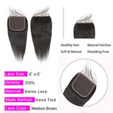 Gs Virgin Hair Melt 6x6 Transparent Lace Closure Straight Free Part Hair Invisible Knots Cabello Series
