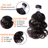 GS Virgin Hair Natural Wave Peruvian Human Hair 3 Bundles With 4*4 Lace Closure