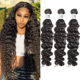 GS Virgin  Hair 3pcs/pack Deep Wave Brazilian Human Hair Weave Blue Series