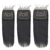 Gs Virgin Hair Melt 6x6 Transparent Lace Closure Straight Free Part Hair Invisible Knots Cabello Series