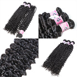 GS Virgin Hair Malaysian Natural Color Deep Curly Virgin  Hair Weave Curly Women's Hair Weave Cabelllo Series