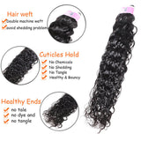 GS Virgin Hair Water Wave Hair 5*5 HD Lace Closure With 3 Bundles Brazilian Natural Wave Human Hair Bundles