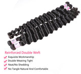 GS Virgin Hair  Deep Wave 4 Bundles With 5x5 Free Part HD Lace Closure Natural Black