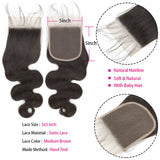 GS Virgin Hair  4*4 5*5 HD Free Part Lace Closure Body Wave Transparent Lace Closure Cabello Series