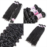 GS Virgin Hair Cabello Series Malaysian Deep Curly Hair Weave 3 Bundles