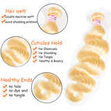 GS Virgin Hair 613 Blonde Virgin Human Hair Wave 4 Bundles Body Wave Hair