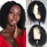 GS Virgin Hair Short Deep Curly Bob 13X4 Lace Front Human Hair Wig