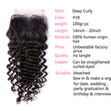 GS Virgin Hair  Melt HD 4x4 5x5 Lace Closure Deep  Free Part Curly Hair Invisible Knots Cabello series