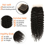 GS Virgin Hair Upgrade Lace Closure Deep Curly 4*4 Middle Part Top Lace Closure Natural Black Color Cabello Series