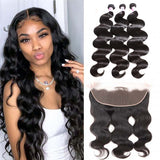 GS Virgin Hair Body Wave 13*4 Lace Front and Virgin Brazilian Hair Braid 3 Strands