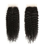 GS Virgin Hair Upgrade Lace Closure Deep Curly 4*4 Middle Part Top Lace Closure Natural Black Color Cabello Series