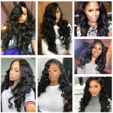 GS Virgin Hair Malaysian Loose Wave 4 Bundles with 5X5 Transparent lace Closure Natural Black