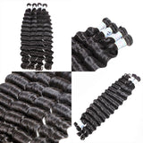 GS Virgin  Hair 3pcs/pack Deep Wave Brazilian Human Hair Weave Blue Series